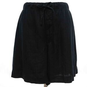 Gap Black Easy Fit Linen Blend 4" Drawstring Shorts Size Large